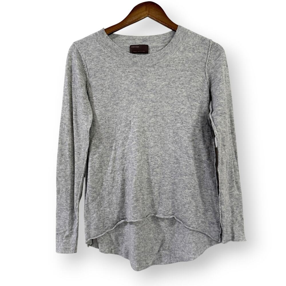 KERISMA Long Sleeve Hi Lo Tunic Sweater Small Crewneck Rolled Hem Lightweight